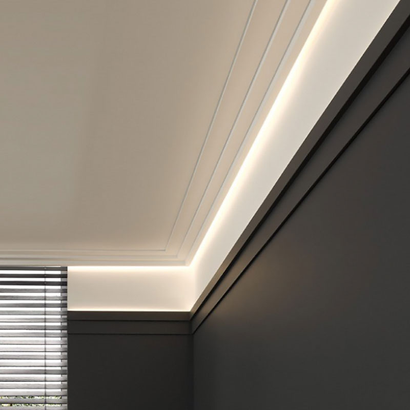 Потолочный плинтус с подсветкой для натяжных потолков фото